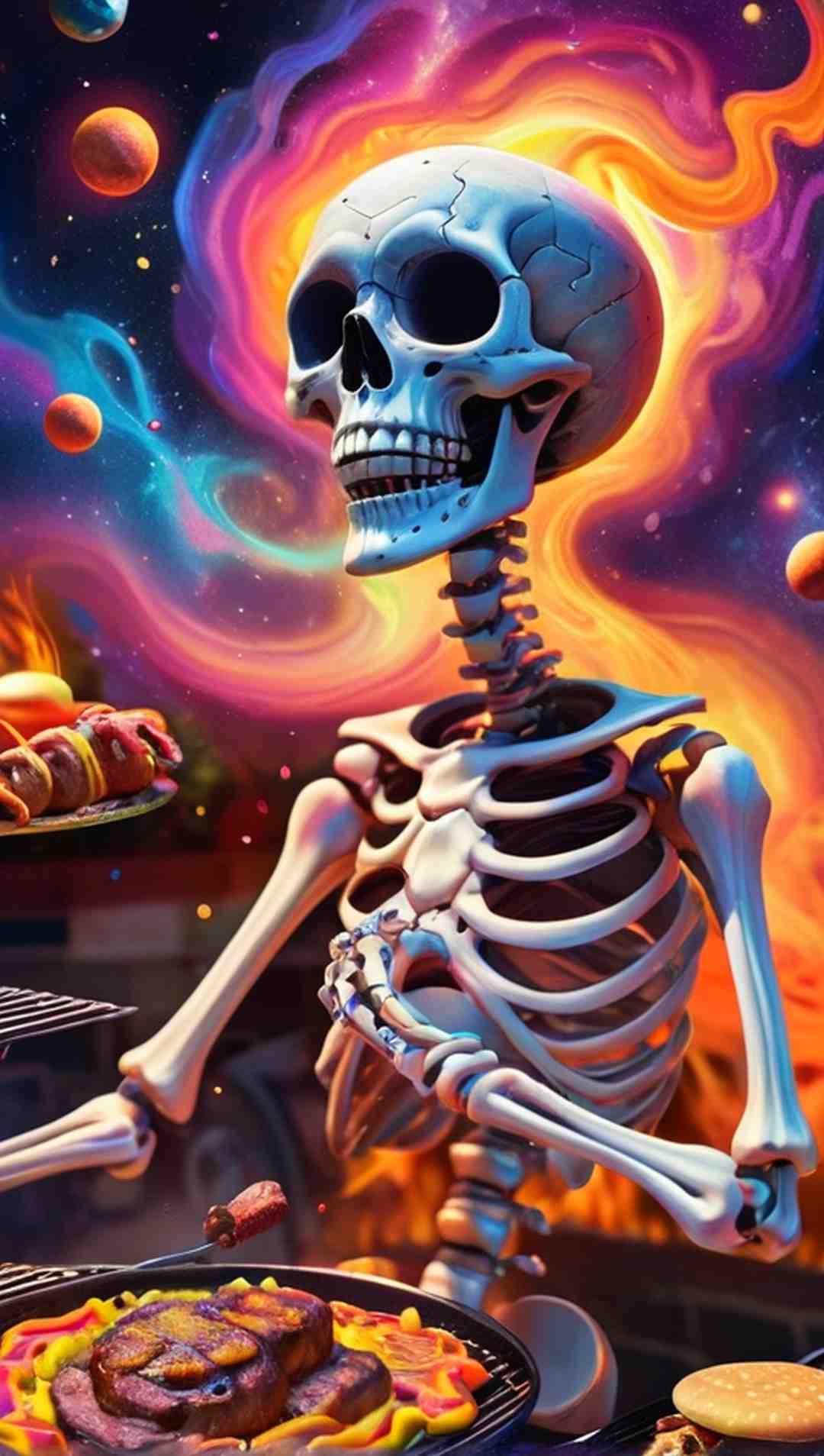 🤫 Por que o esqueleto vai para a festa do churrasco?